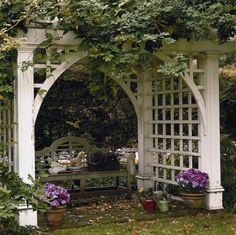 Garden Arbor Privacy Trellis - Project Plan 501908 Lattice Garden, Garden Arch, Garden Nook