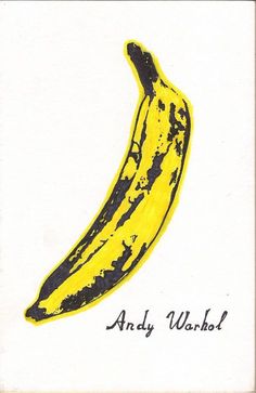 a drawing of a yellow banana with the words andy wark on it's side