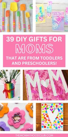 Need some diy Mother's Day gift ideas from little kids? These are perfect for toddlers and pre-k. Give mom the sweetest gift, craft or keepsake she will love! These are simple and work for grandma too.