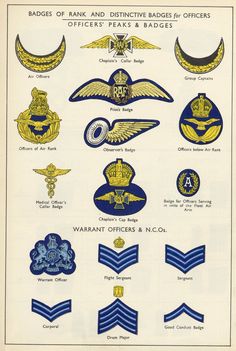 an old poster shows different badges and insignias