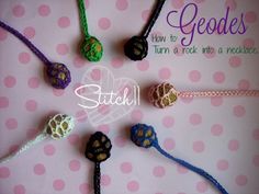 there are many beads that have been made to look like flowers on the string, and one is crocheted