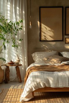 Modern Japandi bedroom with wooden accents and a neutral color palette Decoration, Design, Inspiration, Home, Ev Düzenleme Fikirleri, Haus, Kamar Tidur, Japanese Bedroom, Zen Bedroom