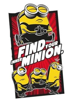 a sticker with the words find your own minion in front of two minions