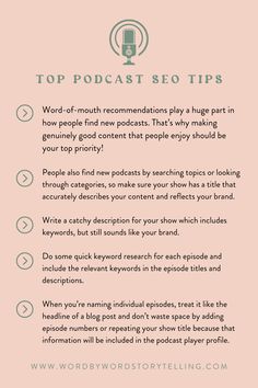 a pink background with the words top seo tips