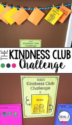the kindness club challenge poster and bulletin board