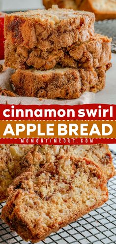 Try this Cinnamon Swirl Apple Bread! This baked apple breakfast is also great as a snack or dessert. Moist and flavorful, this apple cinnamon bread is irresistible! Save this simple fall recipe and enjoy this homemade bread with family and friends! Lunches, Cinnamon, Pumpkin Bread, Cinnamon Bread, Apple Bread, Apple Pie Bread, Cinnamon Bread Recipe
