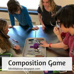 Mini Matisse: Composition Game- Inspired by Lisa Congdon Elementary Art, Studio, Composition, Art Education Resources, Middle School Art, Portraits, School Art Projects