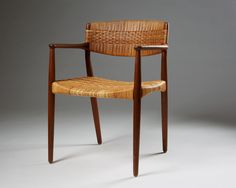 Teak and cane. Danish Furniture Design, Wooden Chair, Modern Chairs, Danish Chair, Sofa Furniture