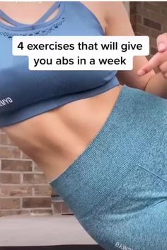 exercises that give you abs in a week

4 Exercises that will give you abs in a week
•
reverse crunches
•
leg lifts
•
plank up and down
•
plank twists
#planks #reversecrunches #abs #exercises #leglifts
