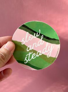 Slow and Steady Sticker – Gather Goods Co. Happiness, Retro, Water Bottle, Sticker Paper, Bottles, Stickers, Sticker, Steady, Prints