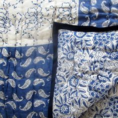 Block Printed Blue Rajastani Quilt King Size Quilts, Naples, Block Print Quilt, Indian Fabric, White Quilt Cover, White Quilt, Linen Bedding, Blue Quilts