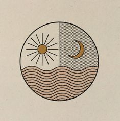 the sun and moon are depicted in this drawing