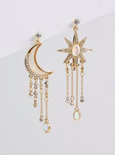 FIT Star measures 2. 8” x 1. 2” . Moon measures 2. 8” x 0. 9” . MATERIALS + CARE Base metal. . Imported. DETAILS Celestial design. . The best plus size women's celestial mismatch earring earrings in multi. Torrid is your destination for the freshest spring and summer styles. Metal, Earrings, Design, Wardrobes, Art, Jewellery, Inspiration, Magical Jewelry, Jewelry Earrings