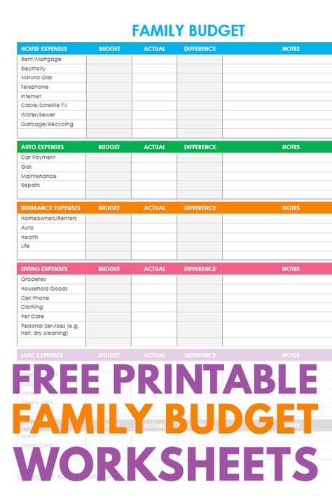 If you are looking for an easy way to organise your family budget and your family spending these free printable family budget worksheets will help you reach your financial goals. These family budget worksheets are perfect for family budgeting, meeting your financial goals and for easy financial tracking. Budgeting Tips, Organisation, Family Budget Spreadsheet, Family Budget Planner, Budgeting Finances, Family Budget Template, Budget Spreadsheet Printable, Family Budget Worksheet, Budget Organization