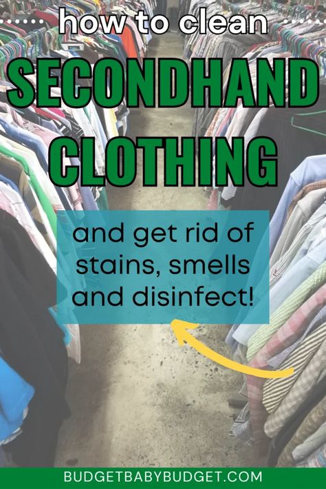How to Clean and Sanitize Thrift Store Clothes - Budget Baby Budget Garages, Vintage, Diy, Cleaning, Cleaning Clothes, Cleaning Fabric, Washing Clothes, Clean Shoes, Upcycle Clothes