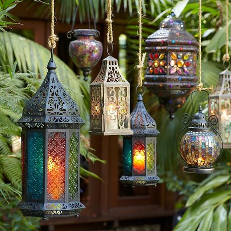 Fascinating garden decoration with Moroccan lanterns %%page%% | | Deavita Decoration, Inspiration, Boho, Boho Chic, Exotic, Kolor, Beautiful, Dekorasyon, Moroccan Style