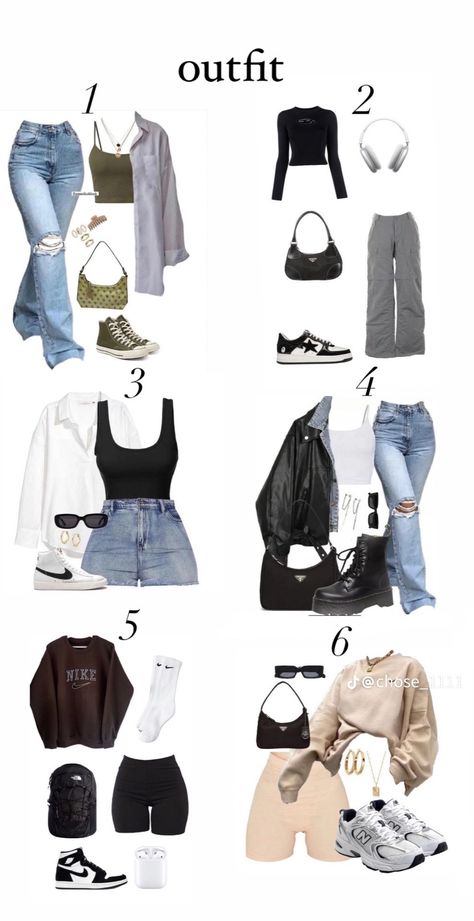 Cute Basic Outfits For School, Really Cute Outfits, Outfit Ideas For School Baddie, Teen Fashion Outfits, Casual Preppy Outfits, Preppy Outfits, Cute Simple Outfits For School, Clothes Inspiration, Outfit Inspo