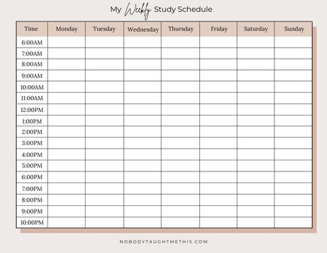 Study Tips, Organisation, Instagram, School Study Tips, High School Schedule, Study Schedule, Study Planner, Weekly Schedule, School Schedule