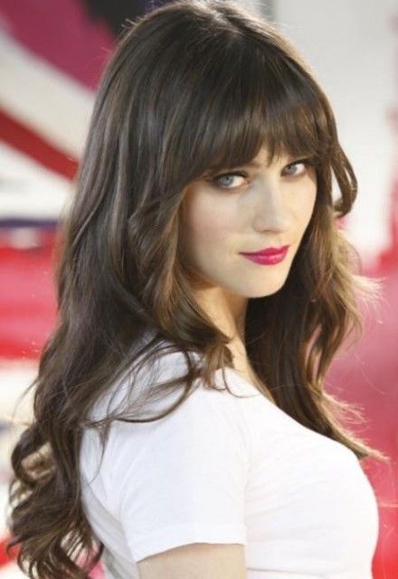Zooey Deschanel | celebrities, actress, model, bangs, hairstyle, makeup, lipstick, fashion, new girl, tv show, silly, cute New Hair, Girl Hairstyles, Layered Haircuts, Brunette, Long Hair With Bangs, Long Hair Cuts, Hair Cuts, Hair Inspiration, Haar