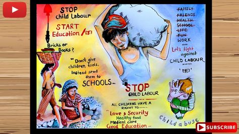 Stop child labour poster 2021 Diy, Ideas, Crafts, Nature, Child Labour Quotes, Child Labor, Poster Making About Education, Education Poster, Poster Making Topics