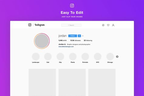 Free #Instagram #Web #Profile Template was coming from Jordan Andrews. It comes in customizable PSD file format, and all the layers are well organised and folders are named correctly for easy customization. You can use it to see how your photos will look like, or to create a lovely photo gallery. This template will surely help you speed up your work. Instagram, Instagram Post Template, Best Templates, Instagram Layout, Layout Template, Instagram Story Template, Free Instagram, Instagram Profile Template, Instagram Accounts
