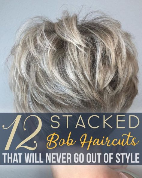 A stacked bob is a super cute look where the hair is longer at the front and shorter at the back. You will have short, little layers of hair at the back too. To show you how gorgeous these bobs are, we have put together 12 of the best stacked bob haircuts. You will find easy and chic cuts, vibrant hairstyles and more. Vogue, Bobs, Inspiration, Stacked Bob Haircuts, Bob Hairstyles For Thick, Stacked Bob Haircut, Layered Haircuts Shoulder Length, Bob Hairstyles For Thick Hair, Shorter Layered Haircuts