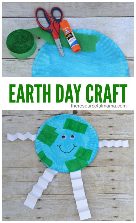 This Earth day craft is a very fun and simple way to teach kids about our planet using paper plates. Spring Crafts, Diy, Pre K, Crafts, Spring Preschool, Spring Activities, Daycare Crafts, April Crafts, Earth Day Crafts