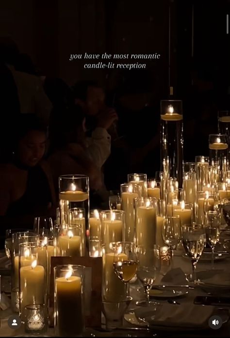 Ideas, Parties, Engagements, Candle Lit Reception, Romantic Candlelight, Candlelit Reception, Candles Reception, Candle Reception Decor, Candlelight Wedding Reception