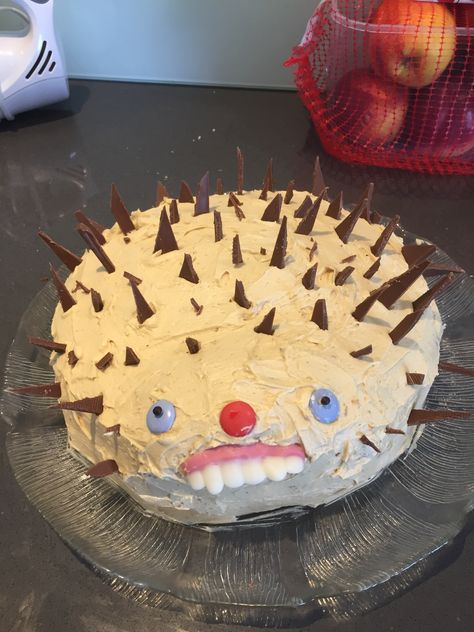Ugly hedgehog cake 🦔 Cake, Hedgehog Cake, Goofy Cake, Frog Cakes, Weird Desserts, Cake Wrecks, Snail Cake, Ugly Food, Cute Baking