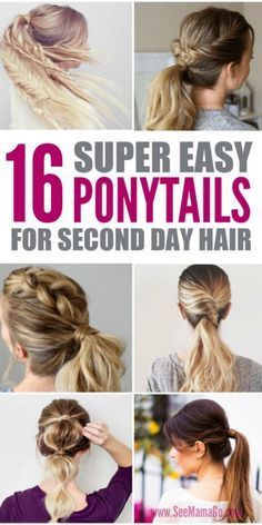 Easy To Do Hairstyles, Easy Ponytail Hairstyles, Easy Updo For Work, How To Ponytail Hairstyles, Easy Updos, Easy Updos For Long Hair, Easy Updos For Medium Hair, Easy Hairstyles Tutorials, Easy Hairstyles For Work