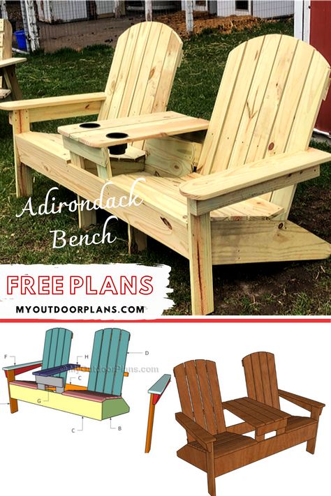 Outdoor Woodworking Plans, Adirondack Chair Plans Free, Bench Plans, Outdoor Bench Plans, Free Outdoor Furniture Plans, Yard Furniture, Diy Yard Furniture, Adirondack Chair Plans, Outdoor Chairs Diy