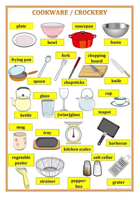 Cookware pictionary - English ESL Worksheets for distance learning and physical classrooms English, Foods, English Grammar, Cooking, Food, Interesting English Words, English Vocabulary, English Words, English Learning Spoken