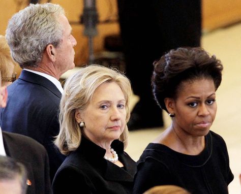 Newly released emails belonging to former Secretary of State Hillary Clinton reveal that one plane was not big enough to share with then-first lady Michelle Obama to attend Betty Ford’s 2011 funeral. Lady, Hillary Clinton Pictures, Michelle Obama, First Lady Of Usa, First Black President, Secretary, President Obama, Michelle Obama Photos, First Lady