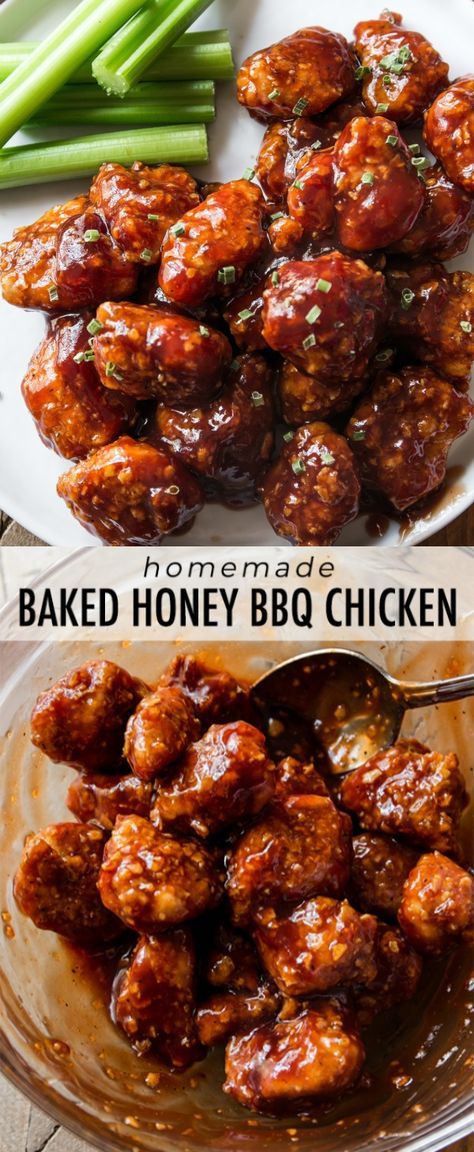 Chicken Poppers, Honey Bbq Chicken, Resep Salad, Bbq Chicken Recipes, Honey Bbq, Popcorn Chicken, Health Dinner Recipes, Deilig Mat, Chicken Dishes Recipes