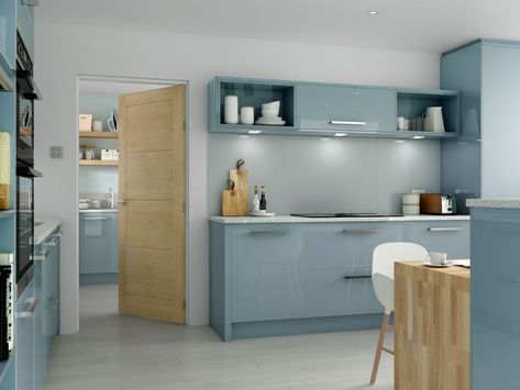 Esker Azure | Wickes.co.uk Interior Design Kitchen, Kitchen Interior, Modern Kitchen Design, Cuisine, Modern Kitchen, Kitchen Design, Dream Kitchen, Kitchen Design Small, Kitchen Interior Design Modern
