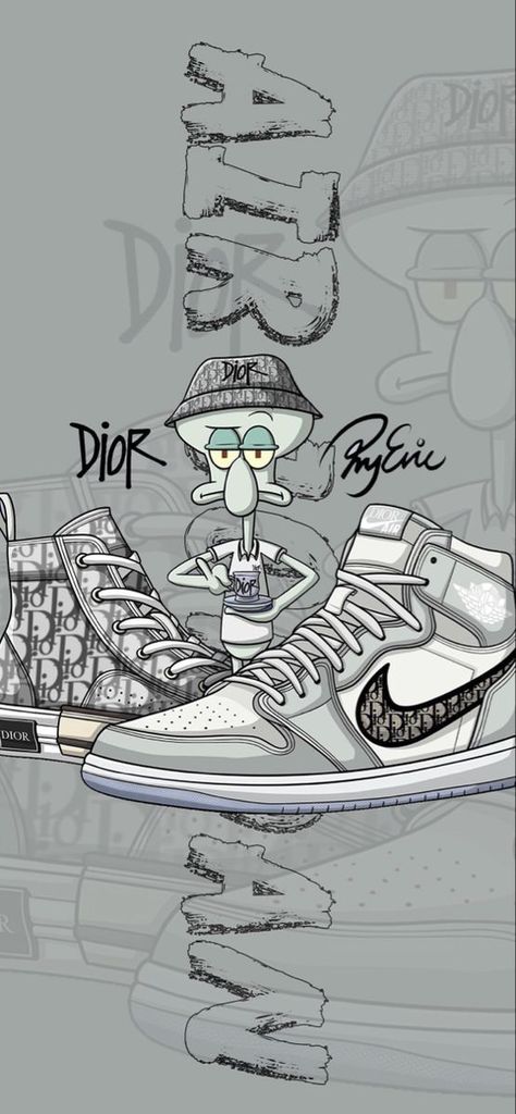 a drawing of a sneaker with the words diff on it and an image of a Skateboard, Trainers, Iphone, Nike, Jordan Logo Wallpaper, Nike Wallpaper, Air Jordan, Nike Art, Cool Nike Wallpapers