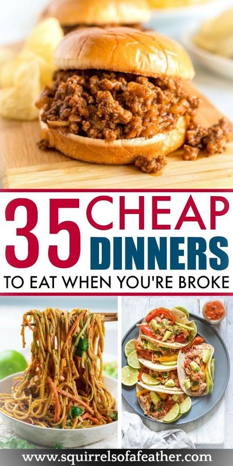 Three cheap meals to make for dinner when you don't have money. Budget Friendly Meals Families, Budget Friendly Dinner, Budget Friendly Dinner Recipes, Cheap Meal Plans, Budget Friendly Recipes, Cheap Meals For Two, 10 Dollar Dinners, Budget Meal Planning Families, Cheap Family Meals