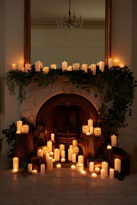 Decoration, Candle Lighting, Candle Light Bedroom, Led Candle Decor, Candle Room, Candle Lit Fireplace, Candlelit Bedroom, Candle Fireplace, Candle Decor