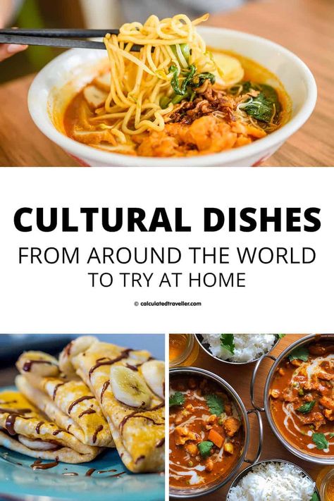 These cultural dishes may not be signature dishes or the best food from the country they represent but they are delicious choices and easy to find locally if you are looking to try some new international foods at home. #world #travel #cuisine #food #international #culture Foodies, World Cuisine, Ethnic Food Recipes, Food From Different Countries, Traditional Food, Ethnic Food, Local Food, Ethnic Recipes, International Recipes