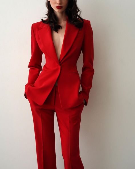 Fashion, Clothes, Outfits, Style, Outfit, Styl, Moda, Red Suit, Red Outfit
