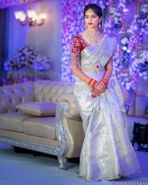 The Most Stunning South Indian Bridal Looks Of 2019! | WedMeGood Ps, Indian Bridal, India, Indian Saree Blouses Designs, Indian Bridal Sarees, Pattu Saree Blouse Designs, Lehnga, Bridal Sarees South Indian, Saree Blouse Designs Latest