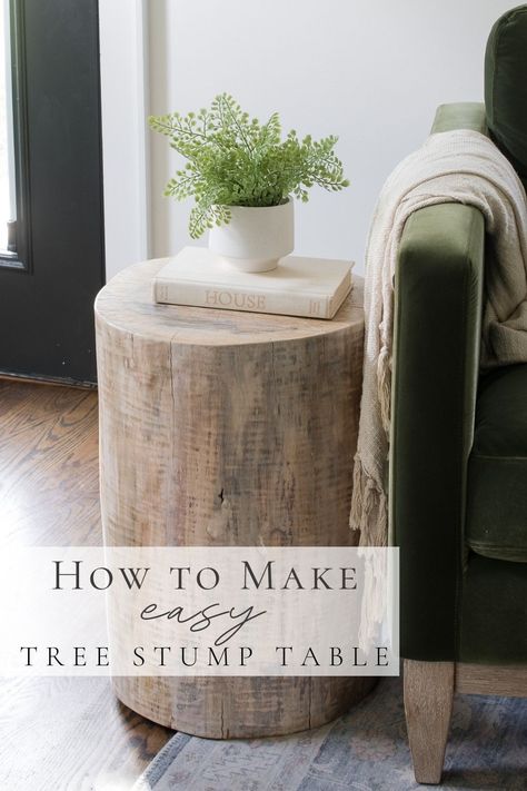 Interior, Gardening, Ana White, Tree Stump Side Table, Tree Stump Table, Stump Table, Tree Trunk Table, Wood Stump Side Table, Diy End Tables