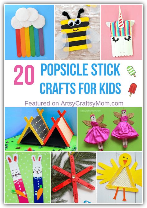 These simple Popsicle Stick Crafts for kids are perfect to while away a rainy afternoon or boring weekend! Make, play and enjoy these fun crafts with your friends! Diy, Pre K, Play, Popsicle Stick Crafts For Kids, Diy Popsicle Stick Crafts, Fun Crafts, Crafts For Kids, Craft Activities For Kids, Crafts For Kids To Make