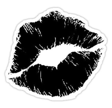 Lip Print Tattoos, Lips Sticker, Sticker Design Inspiration, Stickers Cool, Black And White Stickers, Computer Sticker, Tumblr Stickers, Kiss Stickers, Black Lips