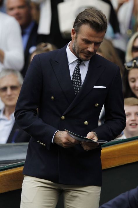 Avengers assemble at Wimbledon final (and so does Wolverine and David Beckham) | For The Win David Beckham, Gentleman Style, Gentleman, Jeans, Men's Fashion, Suits, Suits Men Business, Mens Fashion Suits, Double Breasted Suit Men