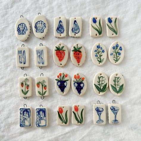 Little charms ready to be made into your favorite pair of earrings!🍓🐟🍴 #etsyshop #earrings #ceramicart #ceramicjewelry #madeinbrooklyn… | Instagram Polymer Clay Charms, Diy, Fimo, Ceramic Earring, Polymer Earrings, Polymer Clay Jewelry Diy, Clay Jewelry Diy, Polymer Clay Earrings, Clay Earrings