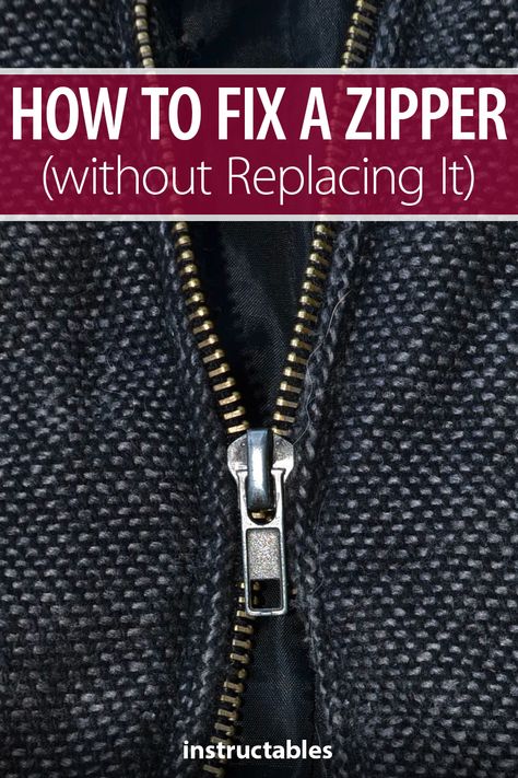 Couture, Quilting, Upcycling, Life Hacks, Sewing Basics, Fix A Zipper, Zipper Repair, Fix Broken Zipper, Repair Clothes