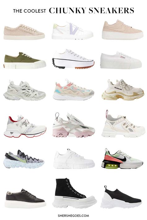 Chunky Sneakers Trainers, Stilettos, Chunky Dad Sneakers, Sneaker, Nike Chunky Sneakers, Chunky Sneakers, Sneaker Outfits, Adidas Shoes Mens, Chunky White Sneakers