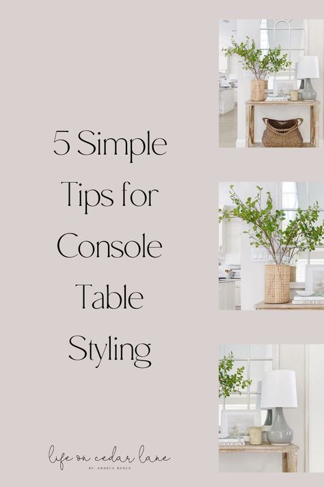 Inspiration, Diy, Organisation, Design, Summer, How To Decorate Console Table, Console Table Decorating Entryway, Entryway Console Table, Console Table Styling