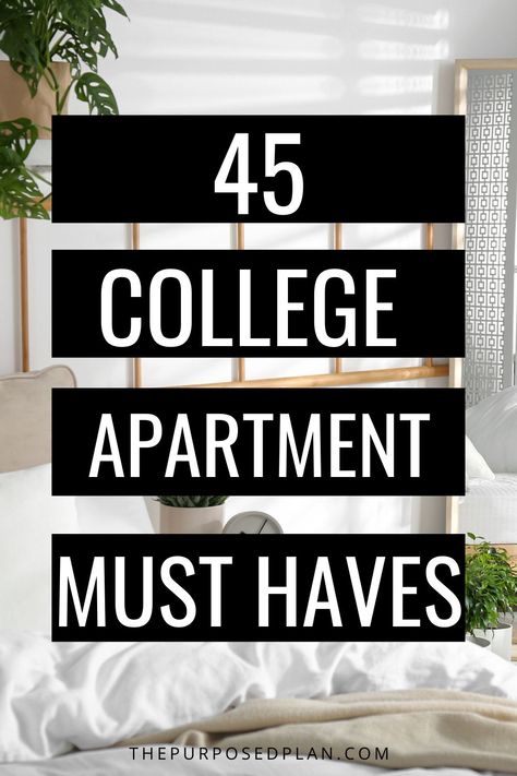 45 College apartment essentials to complete your first apartment! Finding exactly what you need for your new college apartment can be difficult. Click to discover 45 must have items for your college apartment. Design, College Hacks, Decoration, Inspiration, College Apartment Checklist, College Apartment Needs, First Apartment Essentials, College Apartment, College Apartment Guys